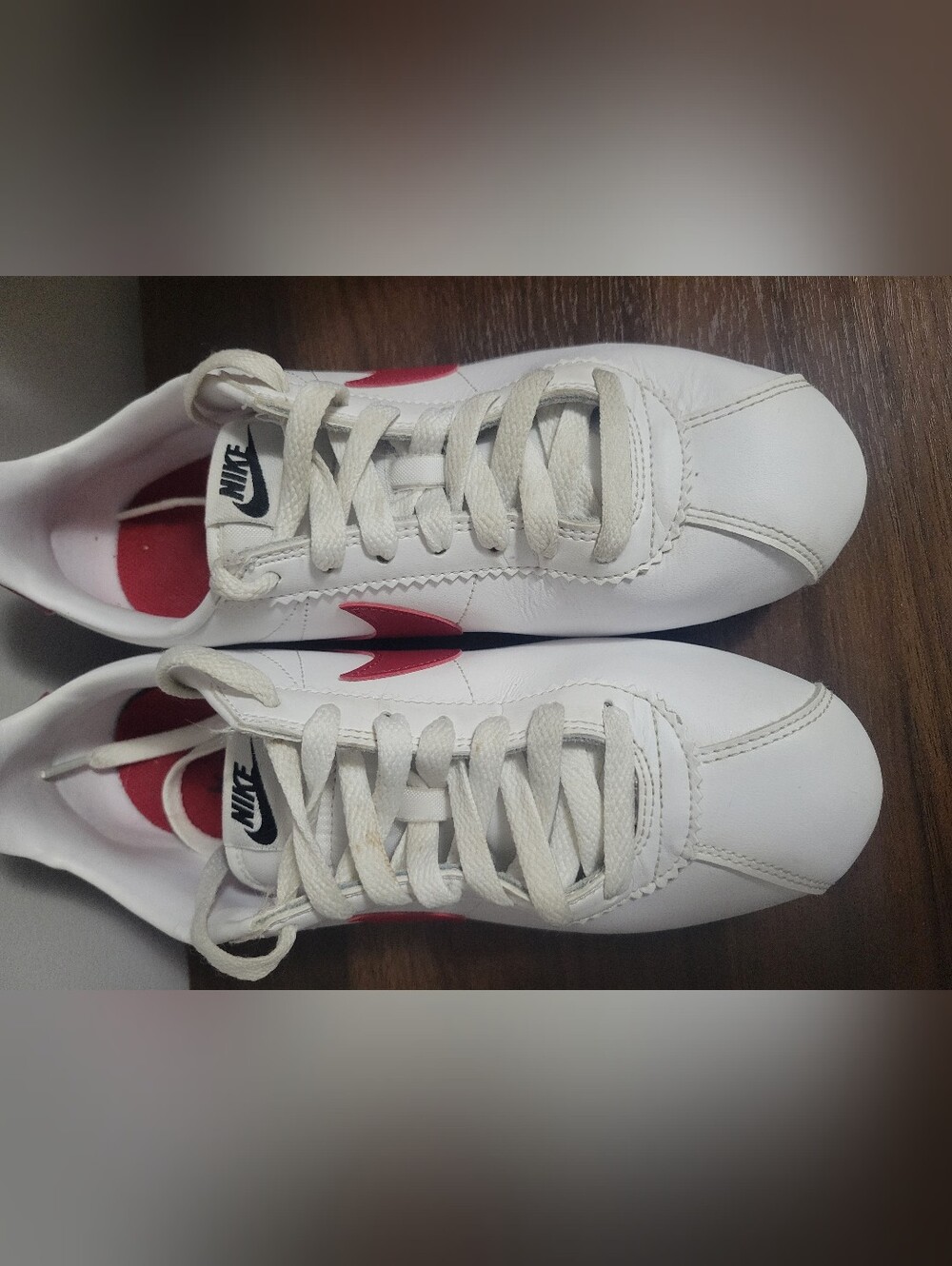 NIKE Classic Cortez Leather Red White Blue Forest Gump - Picture 4 of 5
